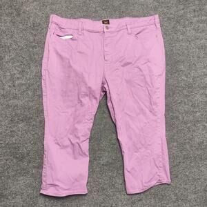 Lee Pants Womens 22 Purple Twill Capri Crop Stretch Casual Pockets Summer